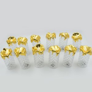 Gold flameless led tea light candles for home décor