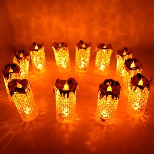 Gold flameless led tea light candles for home décor