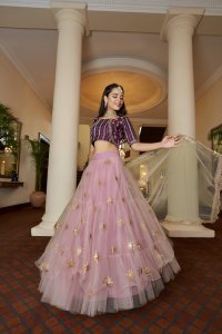 Light Purple Bridal and Party Wear Kum Kum Silk Lehenga Choli with Blouse and Dupatta