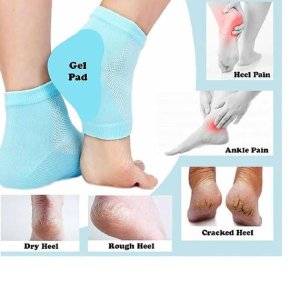 Silicone gel heel socks for heel pain relief