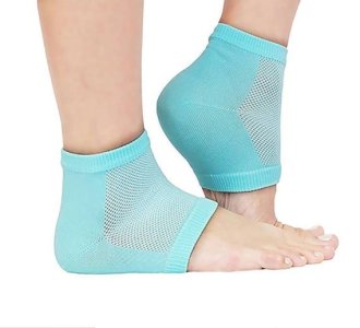 Silicone gel heel socks for heel pain relief