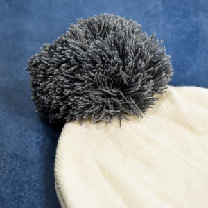 Skull slouchy winter beanie cap with black inside fur