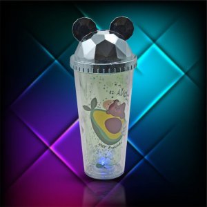 Unicorn kids water sipper bpa free leak proof led light
