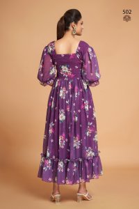 Elegant Faux Georgette Western Gown Dresses for Women