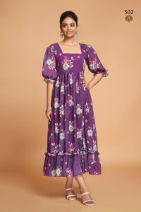 Elegant Faux Georgette Western Gown Dresses for Women