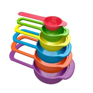 Plastic 6 pack measuring spoons for kitchen essentials
