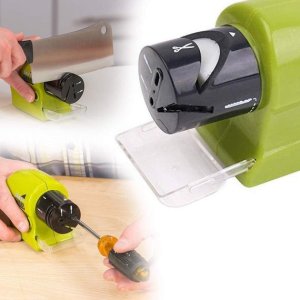 Cordless motorized knife blade sharpener tool