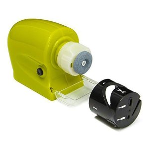 Cordless motorized knife blade sharpener tool