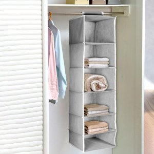 Shelf hanging closet organizer space saving of 6 shelves