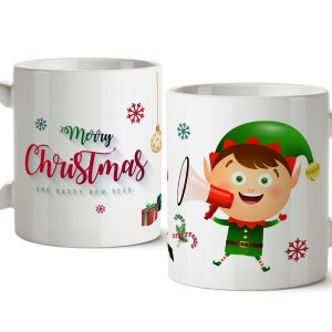 Christmas Special Both Side Printed Ceramic Mugs for Gifts