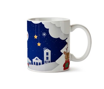 Christmas Special Both Side Printed Ceramic Mugs for Gifts