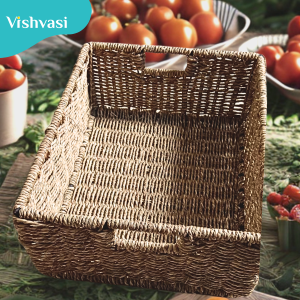 Sabai grass & date palm multipurpose basket tray
