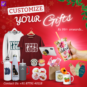 Customized gifts cups tshirts photo frame keychain mobile covers christmas corporate family kids gifting from Rs 99 onwards