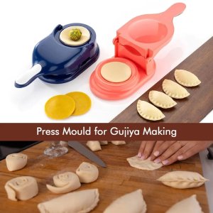 Dumpling maker 2 in 1 mould perfect for gujiya ghughra and momos making.