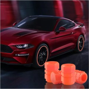 Luminous glow valve cap covers for car tire air stem 4 pieces assorted color set.
