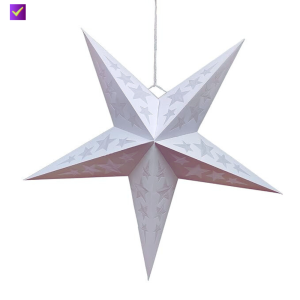 White Star Hanging Lampshade Lantern Pattern May Vary on Star