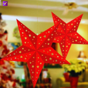 Red Star Hanging Lampshade Lantern Pattern May Vary on Star