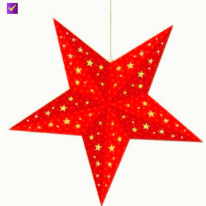 Red Star Hanging Lampshade Lantern Pattern May Vary on Star