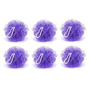 Bath Shower Loofah Sponge Pouf Body Scrubber now available in a convenient pack of 6pcs