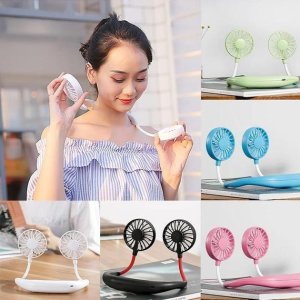 Portable Rechargeable Mini Fan Wearable Neckband Design