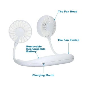 Portable Rechargeable Mini Fan Wearable Neckband Design