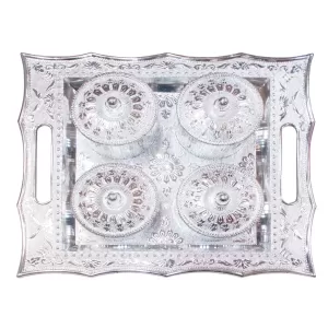 Airtight Tray with Lids for Dry Fruits 4 Sections for Snacks Mukhwas and Chocolates