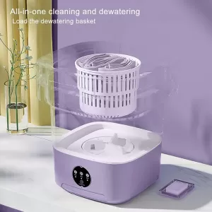 Portable Washing Foldable Mini Washer with Drain Basket for On the Go Laundry Ideal for Travel Camping Hostel and Baby Clothes