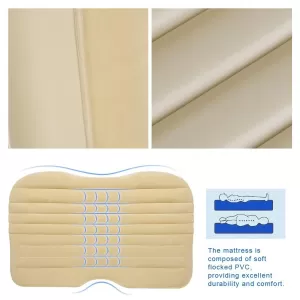 Portable Car Inflatable Bed Get Comfy on the Go with a Pillows and Air Pump Perfect for Travel Camping and Vacation