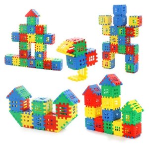 Multi Color Building Blocks 110 Piece Set with Edges