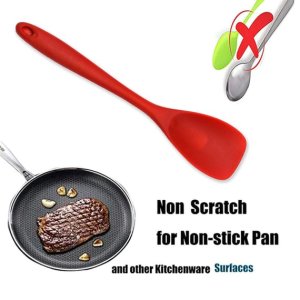 High Heat Resistant Silicone Spoonula Non Stick Rubber Utensil