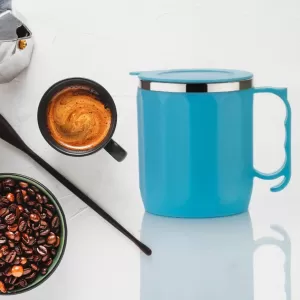 Double Wall Insulated Stainless Steel Coffee Tea Mug with Stainless Steel Lid Hot Beverage Cup 250ml 300ml (1PC Mixed Colors)