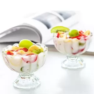 Glass Dessert Bowls Set  6 Pieces Non-Porous Dishwasher Safe Heat Resistant Fruit Serving Bowls and Perfect for Gifting