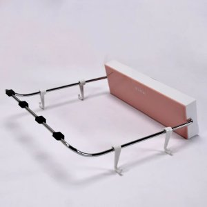 The revolutionary Wall-Mounted Foldable Wash Basin Storage Rack Shelf Holder with a convenient self-adhesive sticker!
