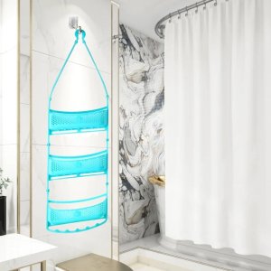 Revolutionary 3 Layer Decent Shower Caddy Hanger designed specifically for bathroom organization and convenience.