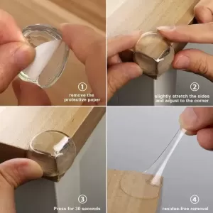 Baby Safety Caps Corner Protectors Table Corner Guards with High Resistant Adhesive  Furniture Protection Against Sharp Corners Set of 4