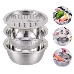 3 in 1 kitchen Multi Purpose Bowl Kitchen Julienne Grater and Salad Maker