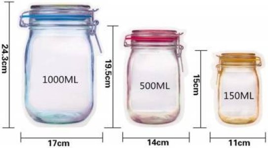 Transparent Plastic Jar Shaped Stand Up Pouch with Zipper