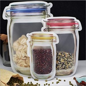 Transparent Plastic Jar Shaped Stand Up Pouch with Zipper