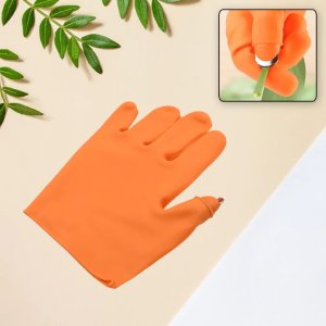 1 Piece Silicone Gardening Gloves with Finger and Thumb Protectors of Right Handed