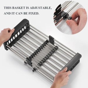 Expandable Stainless Steel Sink Drainer for Kitchen