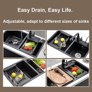 Expandable Stainless Steel Sink Drainer for Kitchen