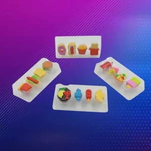 Erasers for Kids Multicolored Coke French Fries Burger and Ice Cream  Perfect for School Students Party Favors Mix Design 1 Set