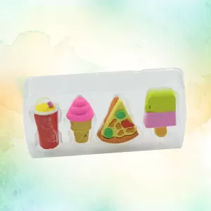 Erasers for Kids Multicolored Coke French Fries Burger and Ice Cream  Perfect for School Students Party Favors Mix Design 1 Set