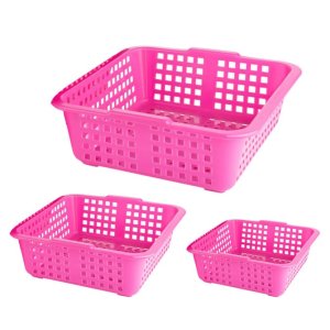 Plastic Fruit Baskets in 3 Multiple Sizes large Medium and Small