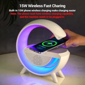 LED Night Lamp 3 in 1 with Bluetooth Speaker and Wireless Charging