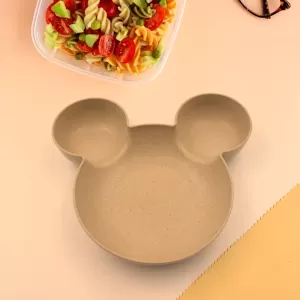 Mickey Mouse Shape Kids Plates Durable Unbreakable Children Food Plate Cartoon Bowl Fruit Plate Baby Tableware 1 PC