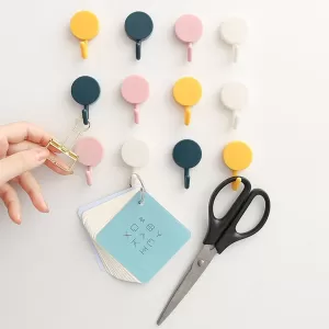 Set of Small Self Adhesive Sticky Wall Hooks 10 Piece