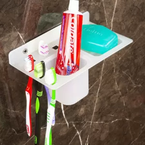 Plastic Soap Dish Tray Holder for Bathroom and Kitchen Use 3 in 1