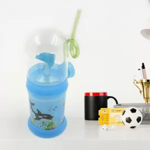 Whale Spray Fountain Sippy Cup for Babies with Straw Lid and Water Dispenser Toddler Tumbler Mug Children Pot Ideal Birthday Party Gift 1 Piece