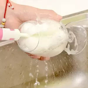 Sponge Cleaning Brush with Plastic Long Handle Kitchen Tool for Dishes Cups Mugs Glasses and Baby Bottles 1 PC